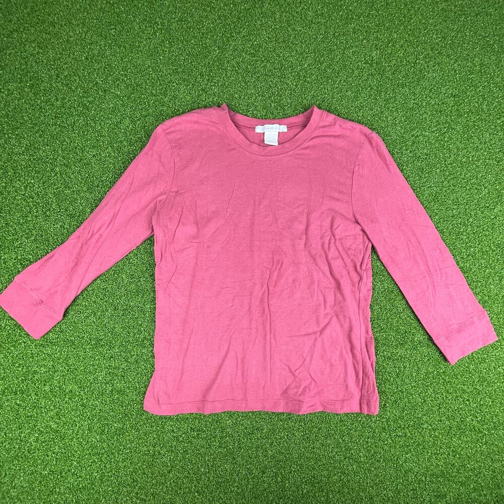Y2K Charlotte Russe Girls Pink Long Sleeve Crew Neck Baby T Sz L